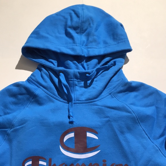 Champion womens hoodie hooded sweatshirt small balboa blue powerblend - Picture 9 of 11